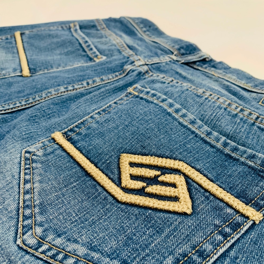 ENYCE Jeans Men Embroidered Blue Denim Straight Leg Y2K Casual 34x29 (Tag 34x30) - Picture 8 of 13